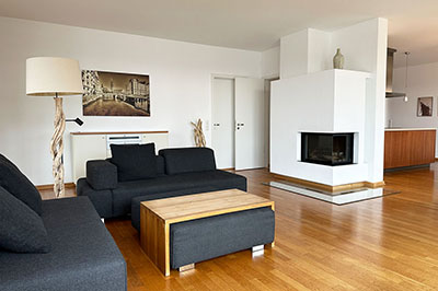 Luxuswohnung Elbsuite: Sitzbereich Kamin
