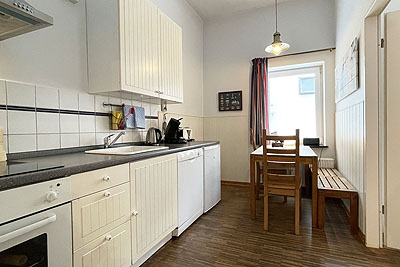Ferienwohnung Koje: Küche Sitzbereich