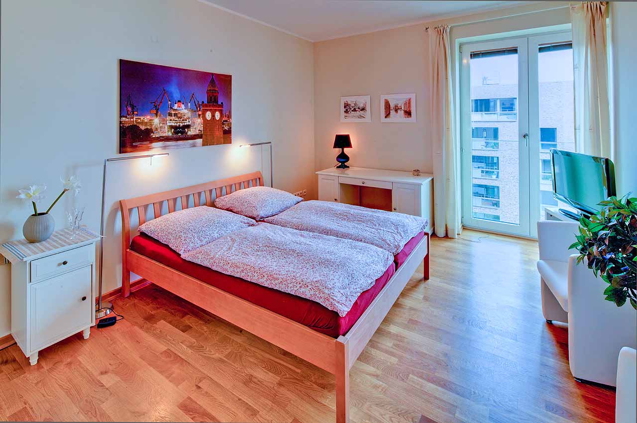 appartement elbsuite schlafzimmer doppelbett