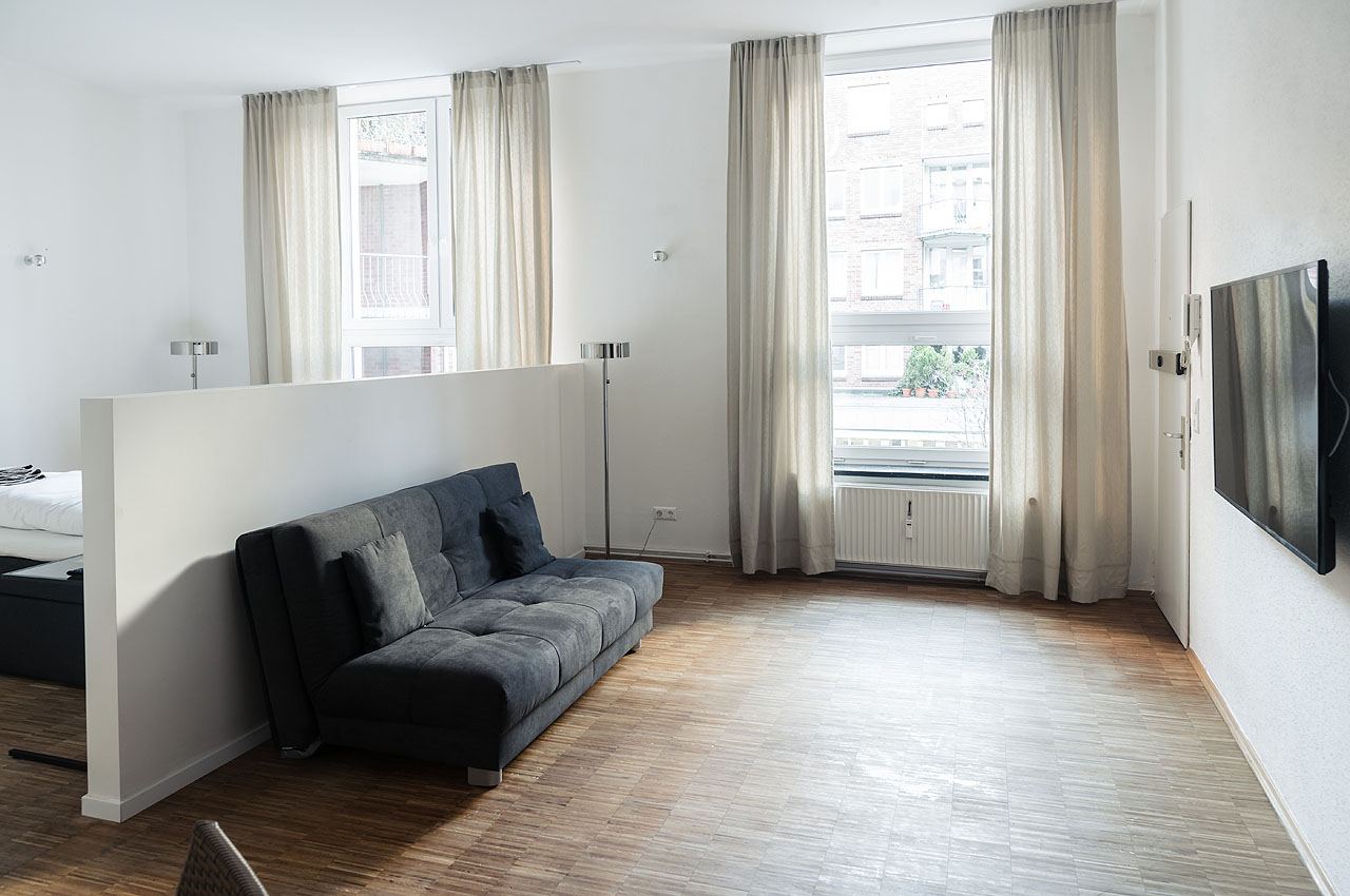 appartement elphi schlafcouch tv