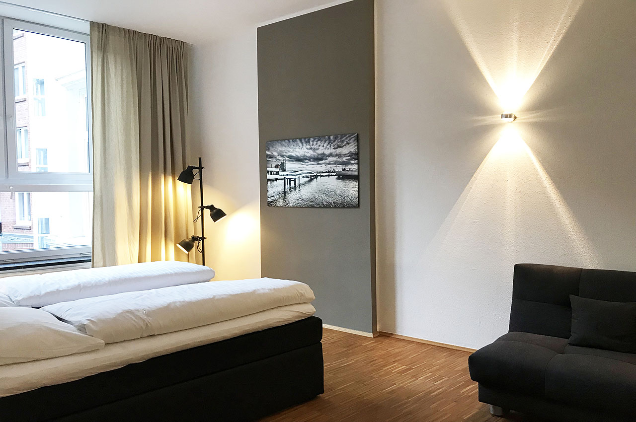 appartement oberdeck doppelzimmer wandlampe